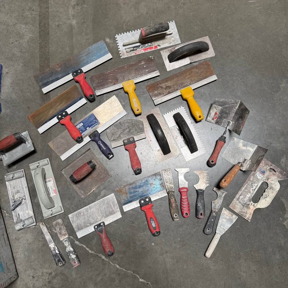 Drywall Finishing Tool Lot Marshalltown Kobalt Wal-Board Mud Pans Taping Knives